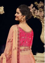 Pink Resham Silk Designer Saree