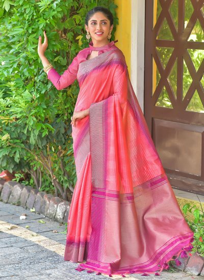 Pink Silk Festival Designer Saree