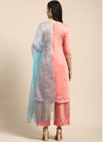 Pink Silk Party Designer Palazzo Suit