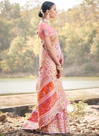 Pink Silk Weaving Contemporary Saree