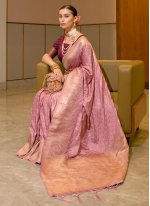 Pink Silk Weaving Trendy Saree