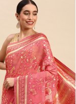 Pink Soft Cotton Casual Classic Saree