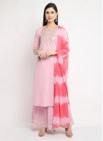 Pink Thread Palazzo Salwar Suit