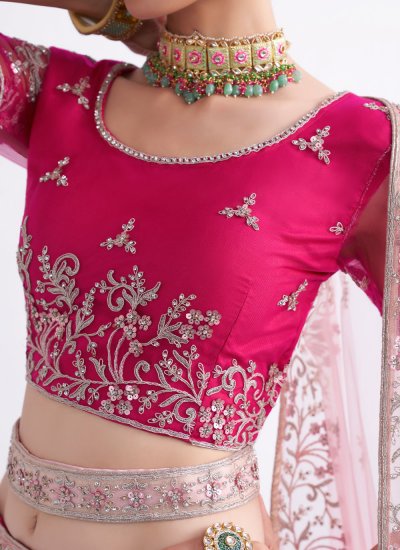 Pink Thread Reception Trendy Lehenga Choli