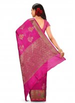 Pink Weaving Banarasi Silk Contemporary Saree