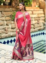 Pink Weaving Sangeet Trendy Saree