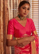 Pink Weaving Shaded Saree