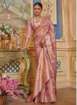 Pink Weaving Silk Trendy Saree