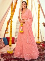 Pink Wedding Georgette Designer Lehenga Choli