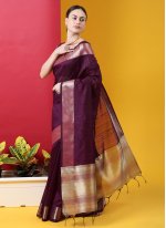 Piquant Tussar Silk Woven Contemporary Saree