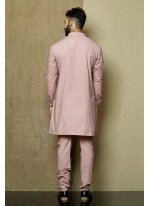 Plain Cotton Kurta Pyjama in Pink