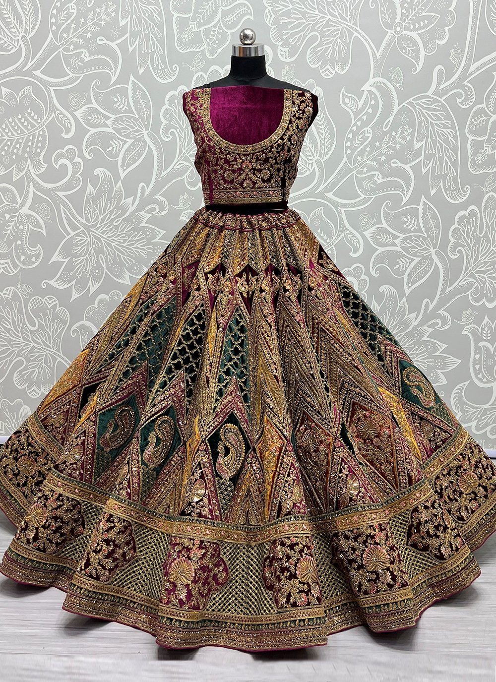 Trendy Teal Blue Chinon Designer Wedding Lehenga Women Traditional Look  India | eBay