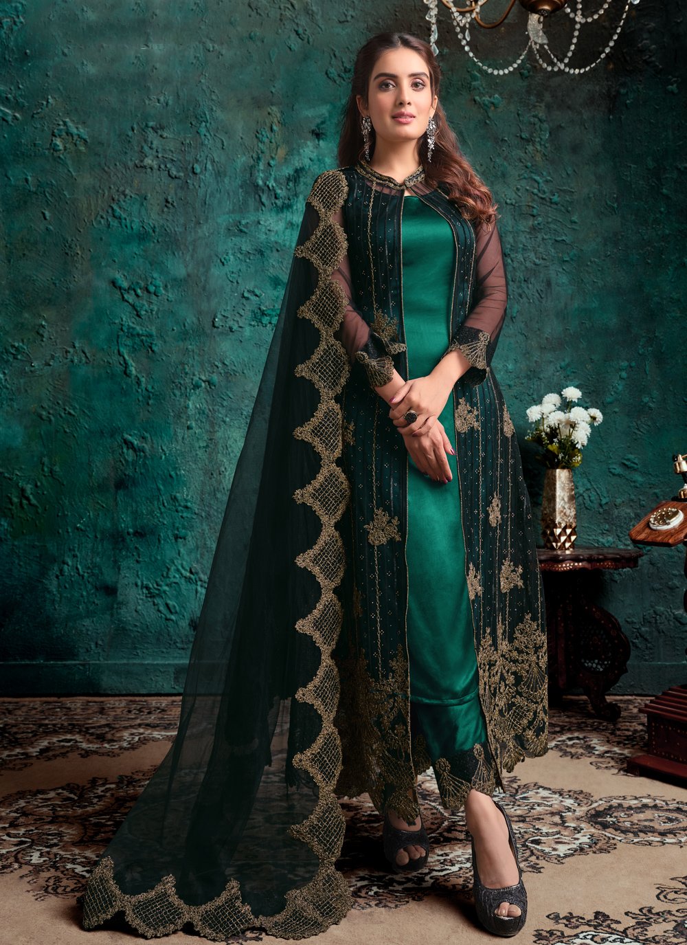 Pleasing Fancy Net Designer Pakistani Suit -