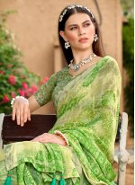 Pleasing Green Weight Less Contemporary Saree