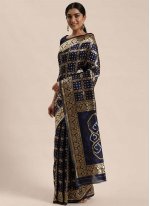 Pleasing Navy Blue Weaving Banarasi Silk Classic Designer Saree