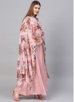 Poly Silk Designer Kurti in Rose Pink