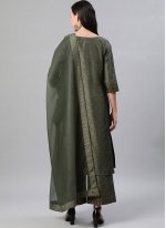 Poly Silk Green Designer Palazzo Salwar Suit