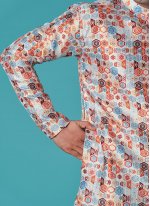 Poly Silk Multi Colour Printed Kurta Pyjama