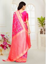 Poly Silk Traditional Designer Saree in Pink