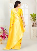 Poly Silk Traditional Saree in Yellow