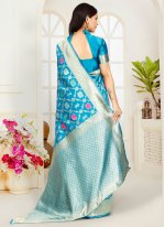 Poly Silk Weaving Traditional Designer Saree in Blue