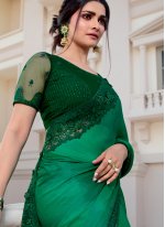 Prachi Desai Green Vichitra Silk Classic Designer Saree