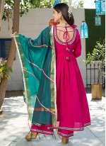 Praiseworthy Cotton Fancy Hot Pink Readymade Suit