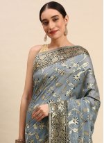 Praiseworthy Weaving Grey Soft Cotton Trendy Saree
