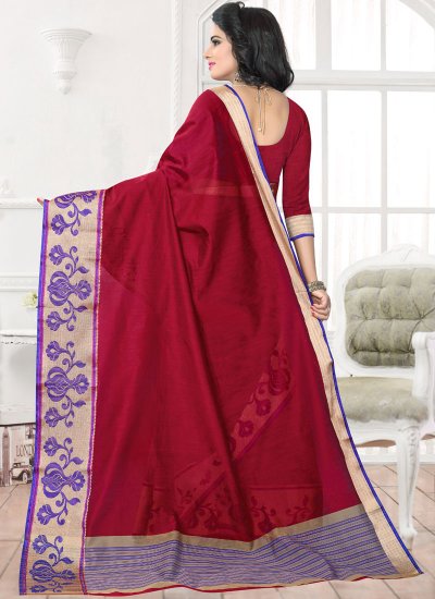 Precious Banarasi Silk Maroon Silk Saree