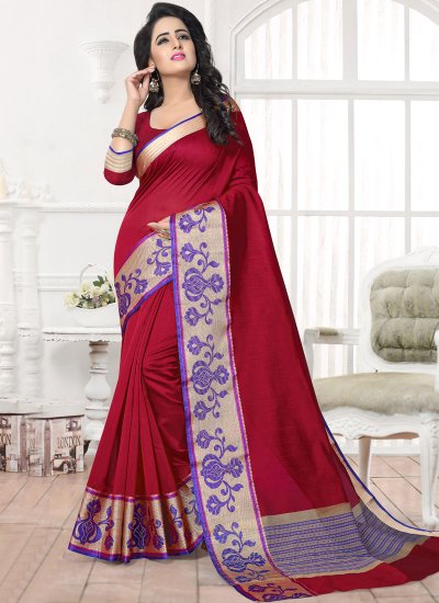 Precious Banarasi Silk Maroon Silk Saree