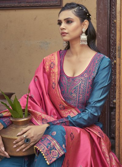 Precious Banarasi Silk Resham Pant Style Suit