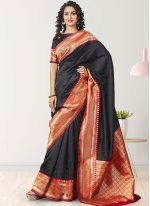 Precious Silk Black Traditional Designer Saree