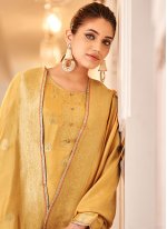 Precious Viscose Yellow Fancy Designer Pakistani Salwar Suit