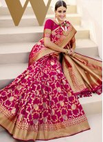 Preferable Banarasi Silk Magenta Designer Traditional Saree