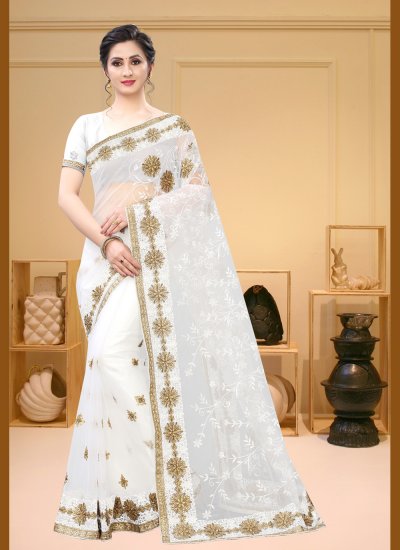Preferable Embroidered Net Bollywood Saree