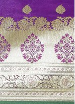 Preferable Woven Purple Banarasi Silk Designer Traditional Saree