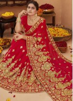 Prepossessing Embroidered Faux Georgette Trendy Saree
