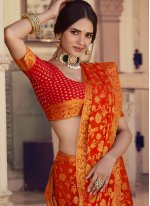 Prepossessing Weaving Silk Orange Trendy Saree