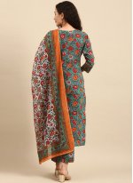 Pretty Embroidered Cotton Multi Colour Pant Style Suit