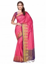 Prime Kanjivaram Silk Pink Zari Classic Designer Saree