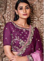 Prime Tussar Silk Resham Purple Shaded Saree