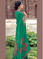 Princely Green Casual Printed Saree