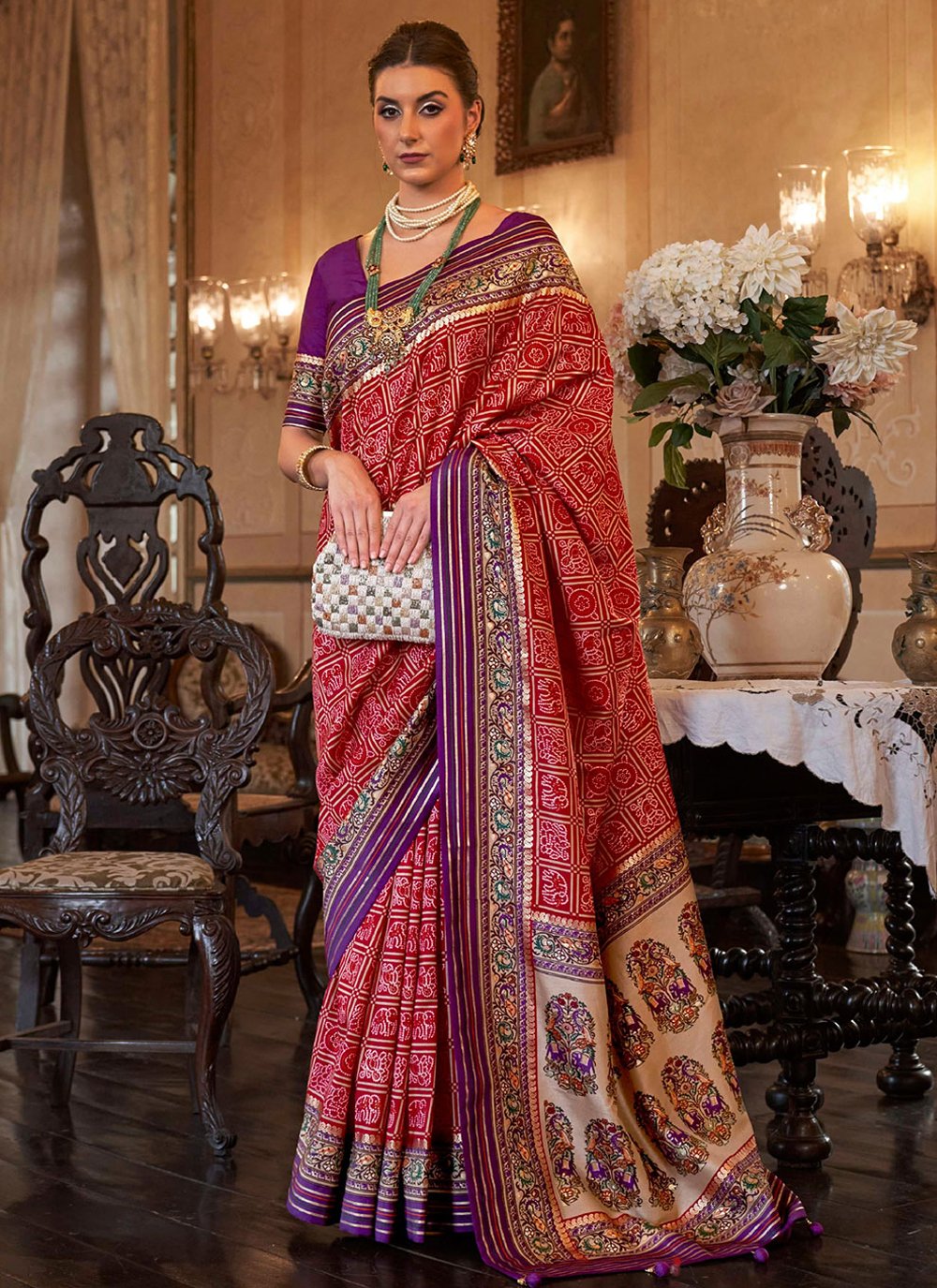 Princely Patola Silk  Weaving Classic Saree