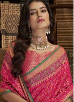 Princely Pink Weaving Silk Contemporary Saree