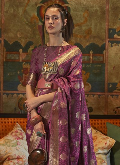 
                            Princely Weaving Satin Contemporary Saree