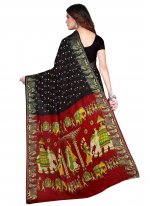 Printed Art Silk Designer Traditional Saree in Black