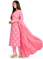 Printed Cotton Salwar Kameez in Pink