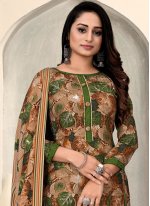 Printed Pashmina Trendy Salwar Kameez in Multi Colour