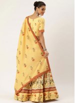 Printed Silk Trendy Lehenga Choli in Yellow