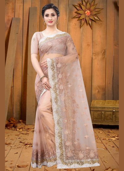 Pristine Embroidered Net Bollywood Saree